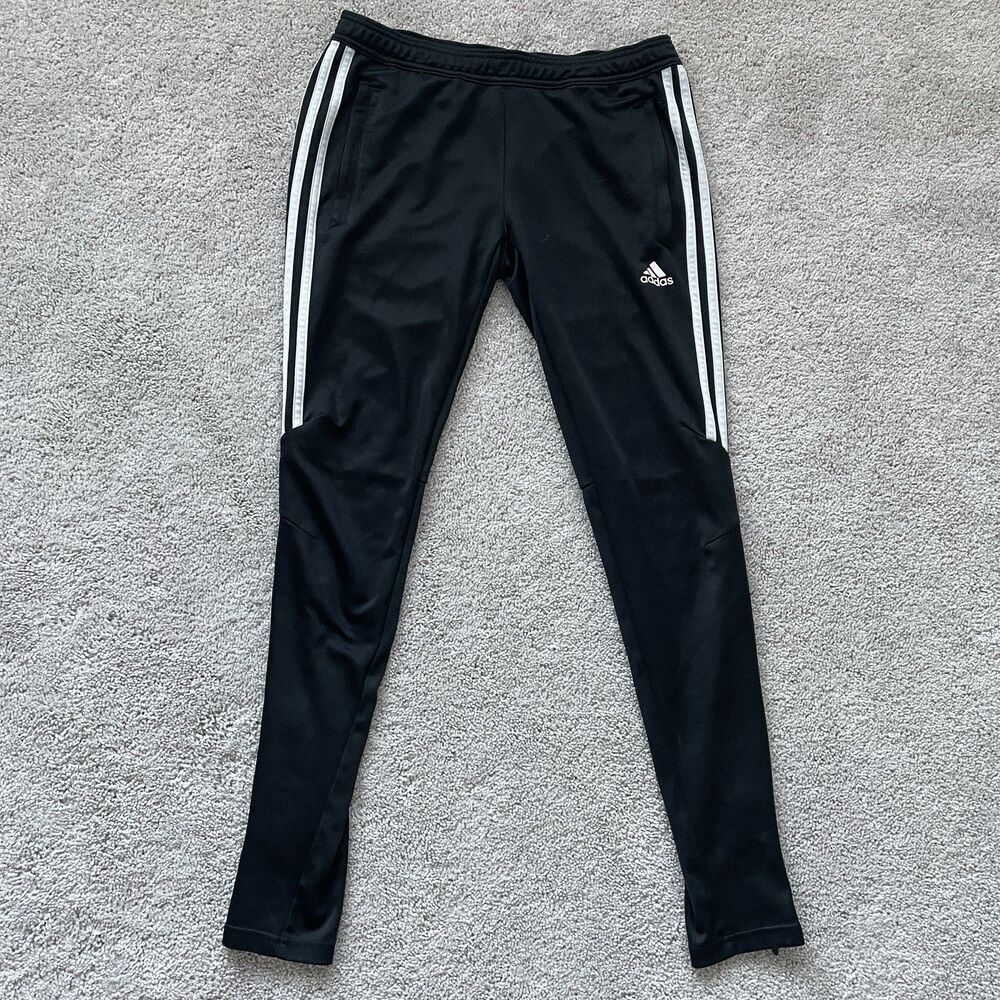 Adidas Mens 3-Stripe Track Pants Black Small(28x28) AZB001  Zip Pocket